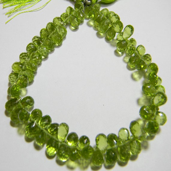 Peridot Faceted Drop Briolettes